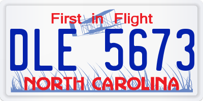 NC license plate DLE5673