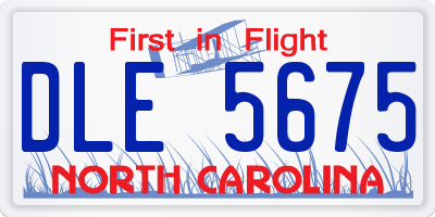 NC license plate DLE5675