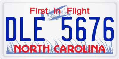 NC license plate DLE5676