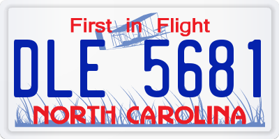 NC license plate DLE5681