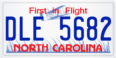 NC license plate DLE5682