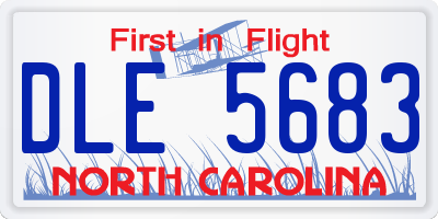 NC license plate DLE5683