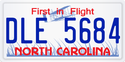 NC license plate DLE5684