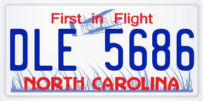 NC license plate DLE5686