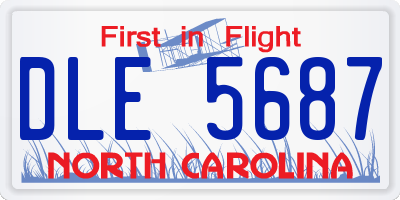 NC license plate DLE5687