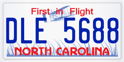 NC license plate DLE5688