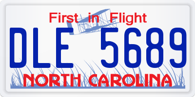 NC license plate DLE5689