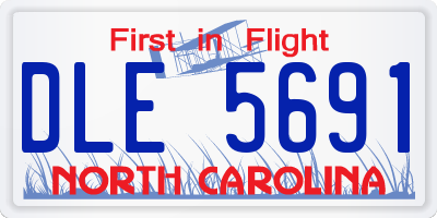NC license plate DLE5691