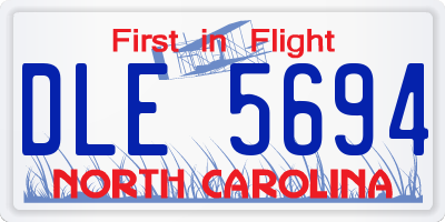 NC license plate DLE5694