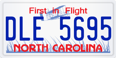 NC license plate DLE5695