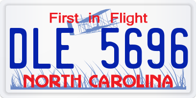 NC license plate DLE5696
