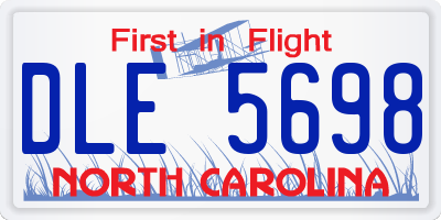 NC license plate DLE5698
