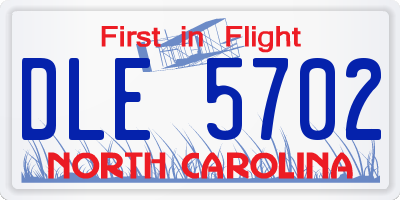 NC license plate DLE5702