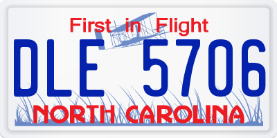 NC license plate DLE5706