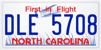 NC license plate DLE5708