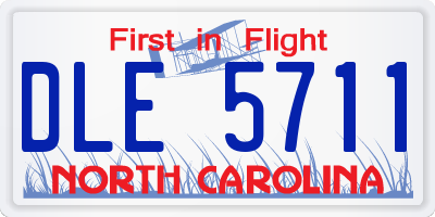 NC license plate DLE5711