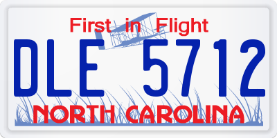 NC license plate DLE5712