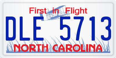 NC license plate DLE5713