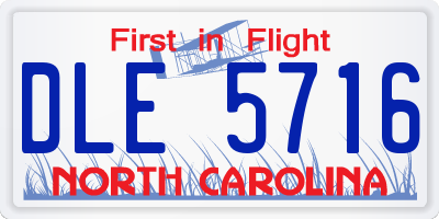 NC license plate DLE5716