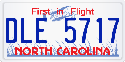 NC license plate DLE5717