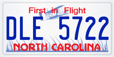 NC license plate DLE5722