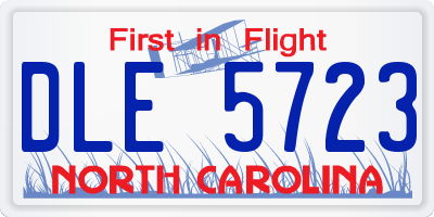 NC license plate DLE5723