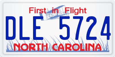 NC license plate DLE5724