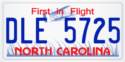 NC license plate DLE5725