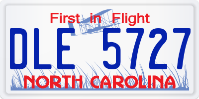NC license plate DLE5727