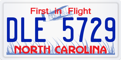 NC license plate DLE5729