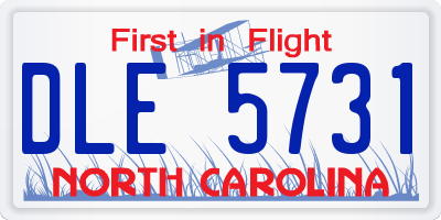 NC license plate DLE5731