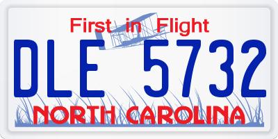 NC license plate DLE5732