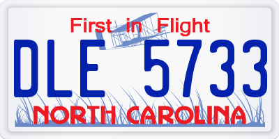 NC license plate DLE5733