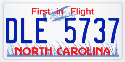 NC license plate DLE5737