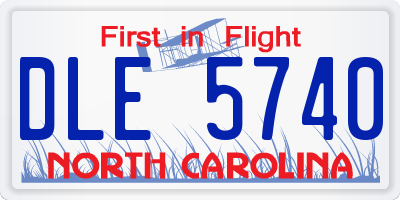 NC license plate DLE5740