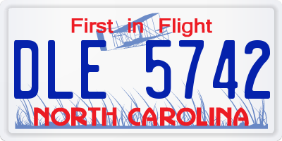 NC license plate DLE5742