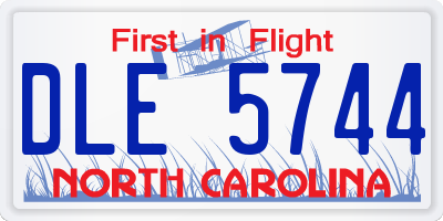 NC license plate DLE5744
