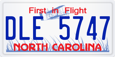 NC license plate DLE5747