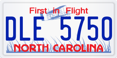 NC license plate DLE5750
