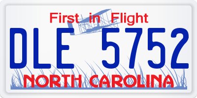 NC license plate DLE5752