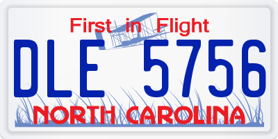 NC license plate DLE5756