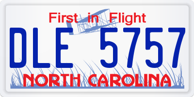 NC license plate DLE5757