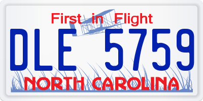 NC license plate DLE5759