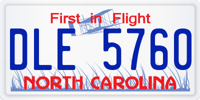 NC license plate DLE5760