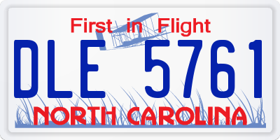 NC license plate DLE5761
