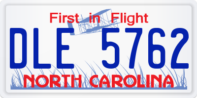 NC license plate DLE5762