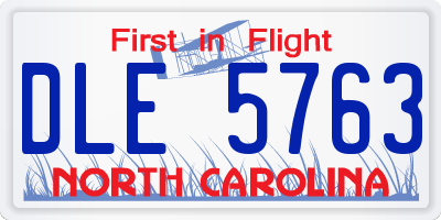 NC license plate DLE5763