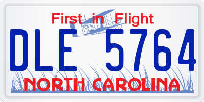 NC license plate DLE5764