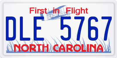 NC license plate DLE5767