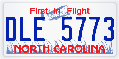 NC license plate DLE5773